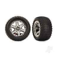 Wheels & Tyres, Assembled, Glued (2.8") (RXT Chrome wheels, Alias tyres, foam inserts) (2WD electric rear) (2) (TSM rated)