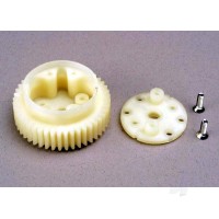Differential gear (45-tooth) / side cover plate & screws