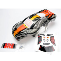 Body, Nitro Rustler, ProGraphix (Replacement for the painted Body. Graphics are painted, requires paint & final colour application.) / window, grille, lights decal sheet / wing and aluminium hardware