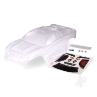 Body, Nitro Rustler (Clear, requires painting) / window, grille, lights decal sheet / wing and aluminium hardware