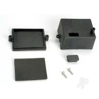 Box, receiver / x-tal access rubber plug / adhesive foam Chassis pad