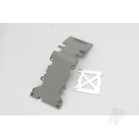 Skid plate, Rear plastic (Grey) / stainless Steel plate