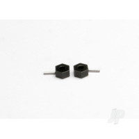 Wheel Hubs, hex (tall offset, 14x7.5mm) (2 pcs) / axle pins (2.5x12mm) (2 pcs)