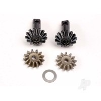 Diff gear Set: 13-T output gear shafts (2 pcs) / 13-T spider gears (2 pcs) / spider shaft (1pc) / 6x10x0.5mm PTFE-coated washer (1pc)
