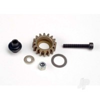 Idler Steel (16-tooth) / idler gear shaft / 3x8mm flat metal washer / 8x12x0.5mm PTFE-coated washer / 3x6mm flat metal washer / 3mm nylon locknut 3x20mm cap hex machine screw