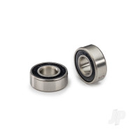 Ball bearings, Black rubber sealed, stainless (5x11x4mm) (2 pcs)
