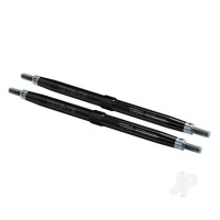 Toe links, Maxx (Tubes Black-anodised, 7075-T6 aluminium, stronger than Titanium) (112mm, Front) (2 pcs) / rod ends (4 pcs) / aluminium wrench (1pc) (For Maxx models with sealed pivot ball suspension & 3.8' wheels)