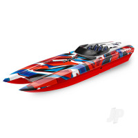 DCB M41 Widebody 1:10 40in Brushless Electric Catamaran Race Boat, Red/Red (+ TQi 2-ch, TSM, VXL-6s Marine, Velineon 540XL)