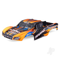 Body, Slash 2WD (also fits Slash VXL & Slash 4X4), Orange (painted, decals applied) (assembled with front & rear latches for clipless mounting)