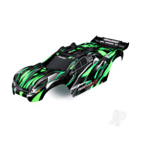 Body, Rustler 4X4 Ultimate, Green (painted, decals applied) (assembled with front & rear body mounts and rear body support for clipless mounting)