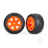 Wheels & Tyres, Assembled, Glued (2.8in) (RXT Orange wheels, Anaconda tyres, foam inserts) (2WD electric rear) (2) (TSM rated)