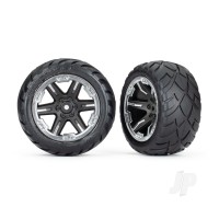Wheels & Tyres, Assembled, Glued (2.8in) (RXT Black & Chrome wheels, Anaconda tyres, foam inserts) (2WD electric rear) (2) (TSM rated)