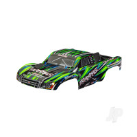 Body, Slash 4X4 (also fits Slash VXL & Slash 2WD), green (painted, decals applied) (assembled with front & rear latches for clipless mounting)