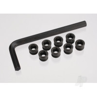 Aluminium caps, pivot ball (threaded aluminium, Hard-anodised with PTFE-coating) (8 pcs) / hex wrench, 5mm