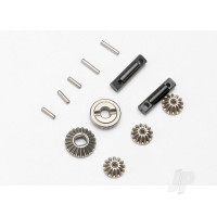 Gear Set, Differential (output gears (2 pcs) / spider gears (3 pcs)) / Differential output shafts (2 pcs) / 1.5x6mm pin (3 pcs) / 1.5x8mm pin (2 pcs)