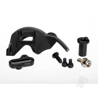 Cover, gear / motor plate access cover / motor mount hinge post / 3x10mm CS with split and flat washers (1pc) / 2.5x4mm CS (2 pcs) / 3x8mm BCS (1pc) (for 550 motors)