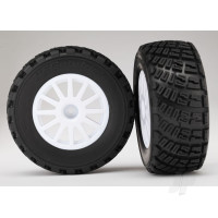 Wheels & Tyres, assembled, glued (white wheels, gravel pattern, S1 compound Tyres, foam inserts) (2)