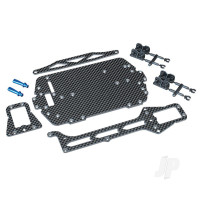 Carbon fibre conversion kit (includes Chassis, upper Chassis, battery hold down, adhesive foam tape, hardware)