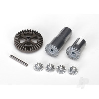 Gear Set, Differential, metal (output gears (2 pcs) / spider gears (4 pcs) / ring 35T (1pc) / 2x14.8mm pin (1pc))