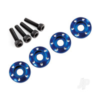 Wheel nut washer, machined aluminium, Blue / 3x12mm CS (4 pcs)