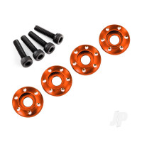 Wheel nut washer, machined aluminium, Orange / 3x12mm CS (4 pcs)