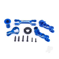 Steering bellcranks (left & right)/ drag link (6061-T6 aluminium, Blue-anodised) (fits X-Maxx)