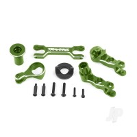 Steering bellcranks (left & right)/ drag link (6061-T6 aluminium, Green-anodised) (fits X-Maxx)