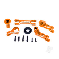 Steering bellcranks (left & right)/ drag link (6061-T6 aluminium, Orange-anodised) (fits X-Maxx)