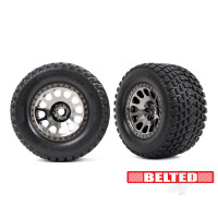 Wheels & Tyres, Assembled, Glued (XRT Race Black Chrome wheels, Gravix belted tyres, dual profile (4.3in outer, 5.7in inner) foam inserts) (left & right)