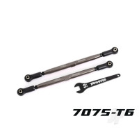 Toe links, front (Tubes Grey-anodised, 7075-T6 aluminium, stronger than Titanium) (2 pcs) (for use with #7895 X-Maxx WideMaxx suspension kit)