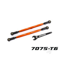 Toe links, front (Tubes Orange-anodised, 7075-T6 aluminium, stronger than Titanium) (2 pcs) (for use with #7895 X-Maxx WideMaxx suspension kit)