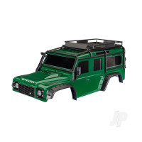 Body, Land Rover Defender, Green (complete with ExoCage, fuel canisters, jack, spare tyre mount & clipless mounting)