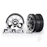 Wheels, 2.2", classic Chrome (2) / centre caps (front (2), rear (2)) (requires #8255A extended thread stub axle)