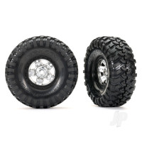 Wheels & Tyres, Assembled, Glued (TRX-4 Sport, Satin Chrome, Black beadlock 1.9in wheels, Canyon Trail 4.6x1.9in Tyres) (2)