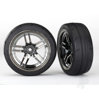 Wheels & Tyres, assembled, glued (split-spoke black wheels, 1.9" Response Tyres) (front) (2)