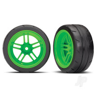 Wheels & Tyres, assembled, glued (split-spoke green wheels, 1.9" Response Tyres) VXL Rated (extra wide, rear) (2)