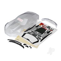 Body, Chevrolet Corvette Z06 (Clear, requires painting) / decal sheet (includes side mirrors, spoiler, & mounting hardware)