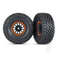 Tyres & wheels, assembled, glued (Method Race Wheels, black with orange beadlock, BFGoodrich Baja KR3 tyres) (2)