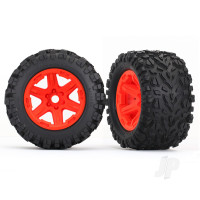Wheels & Tyres, assembled, glued (Orange wheels, Talon EXT Tyres, foam inserts) (2) (17mm splined) (TSM rated)