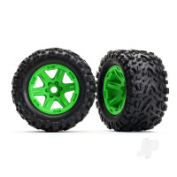 Wheels & Tyres, assembled, glued (Green wheels, Talon EXT Tyres, foam inserts) (2) (17mm splined) (TSM rated)