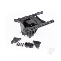Suspension mount, intermediate, TRX-6 (1)/ bearing cap (1)/ suspension link mounts (left & right)/ 2.5x12 CS (4)