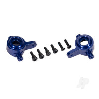 Steering blocks, 6061-T6 aluminium (blue-anodised), left & right (for use with #9080 upgrade kit)