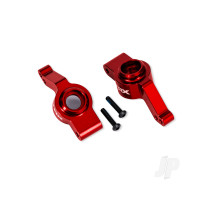 Carriers, stub axle, rear, 6061-T6 aluminium, left & right (red-anodised) (for use with #9080 upgrade kit)