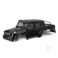 Body, Mercedes-Benz G 63, complete (gloss black metallic) (includes grille, side mirrors, door handles, windshield wipers, & clipless mounting) (requires #8080X & 8828X inner fenders)