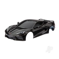 Body, Chevrolet Corvette Stingray, complete (black) (painted, decals applied) (includes side mirrors, spoiler, grilles, vents, & clipless mounting)