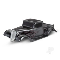 Body, Factory Five '35 Hot Rod Truck, complete (Graphite) (painted, decals applied) (includes front grille, side mirrors, headlights, tail lights, foam pads)
