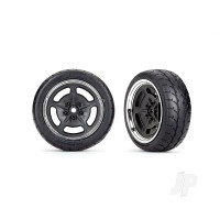 Wheels & Tyres, Assembled, Glued (Black with Chrome wheels, 1.9' Response tyres) (front) (2)