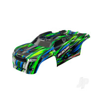 Body, Sledge, Green (painted, decals applied) (assembled with front & rear body mounts and rear body support for clipless mounting)