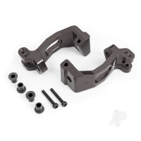 Caster blocks (c-hubs), 6061-T6 aluminium (Dark Titanium-anodised), left & right / kingpin bushings (4 pcs)