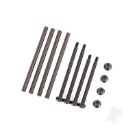 Suspension pin set, front & rear (hardened steel), 4x67mm (4), 3.5x48.2mm (2), 3.5x56.7mm (2) / M3x0.5mm NL, flanged (2)